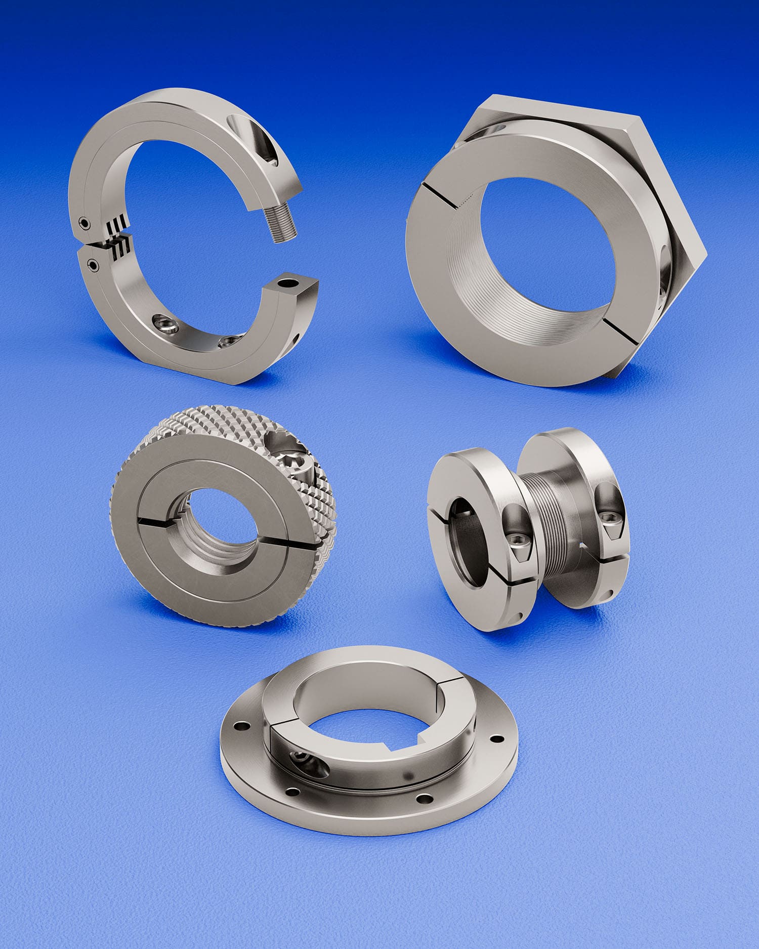Stainless Steel Shaft Collars - Custom machined in Sizes up to 12” I.D. Stainless Steel Shaft Collars - Custom machined in Sizes up to 12” I.D.